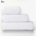 Pure Microfiber Yarn Dyed White 3 PCs Towel Set