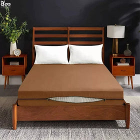 Jersey Zipper Bed Fitted Sheet - Camel