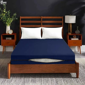 Jersey Zipper Bed Fitted Sheet - Navy Blue